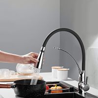 Grifo cocina flexible negro